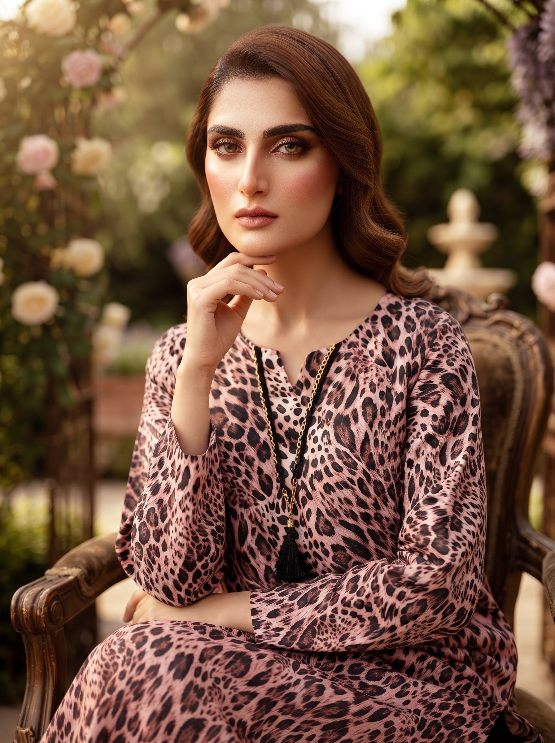 Blush Pink Abstract Print 2-Piece Suit view 4